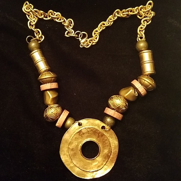 Vintage Artisan Belt Buckle and Necklace - Picture 3 of 6